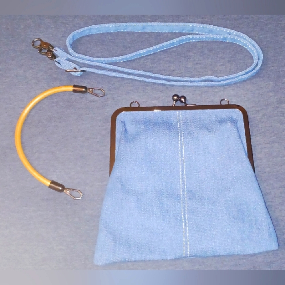 Blue Shoulder Bag with Interchangable Straps